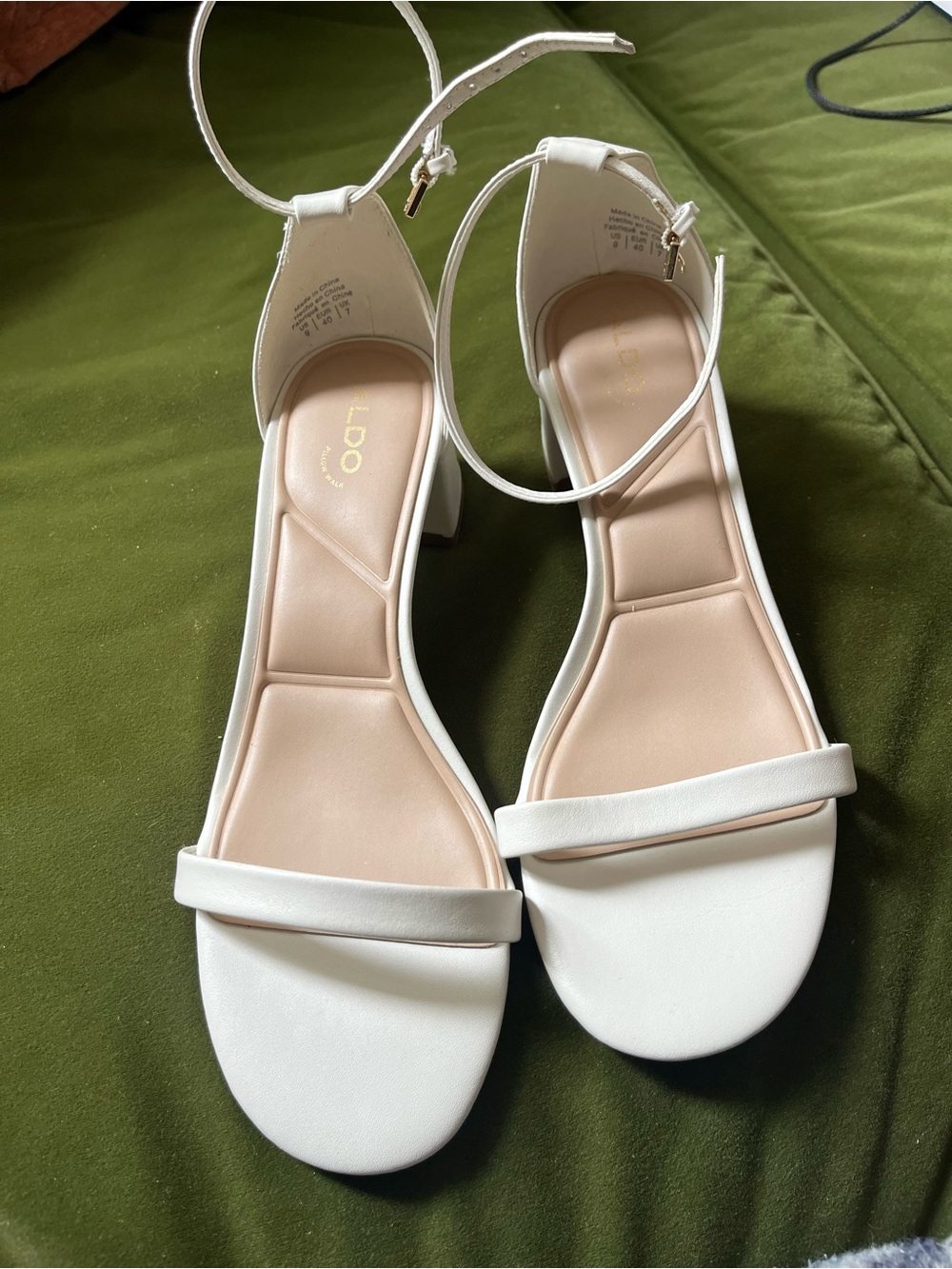 White Aldo block heel shoes